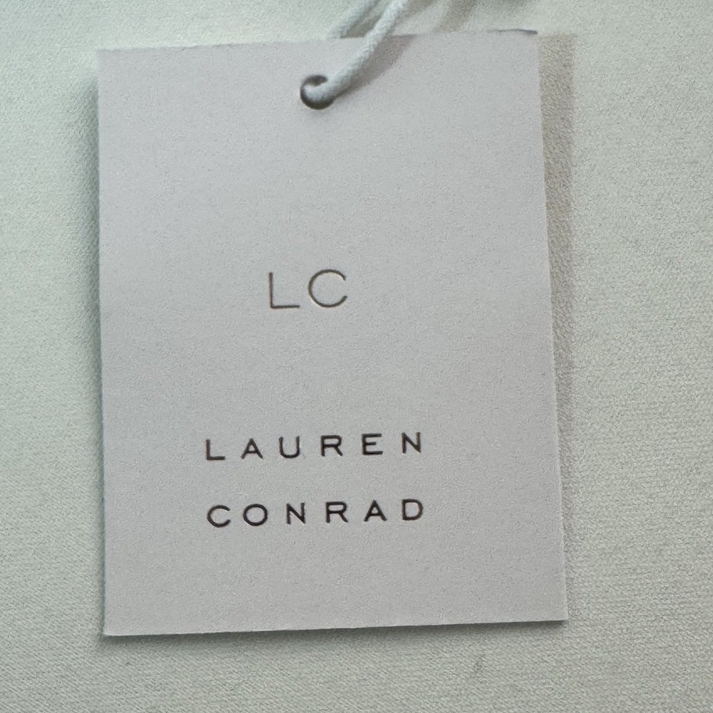 LC Lauren Conrad Mock Neck Swing Dress S Grey Ribbed Flare Cuff Mini NWT - Picture 7 of 9